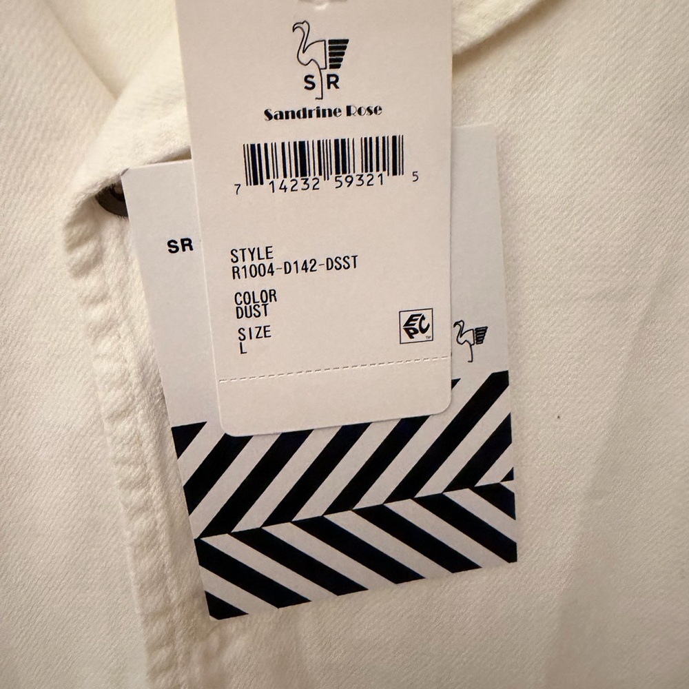 Sandrine Rose Cream Chore Jacket NWT Cotton Linen Workwear Style Size L - Picture 5 of 6